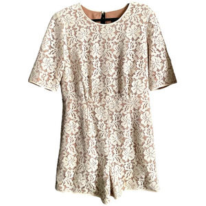Bcbg Haile Cream Lace Short Romper